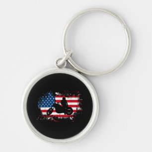 American US Flag Motorcycle Funny Sport Lover Keychain