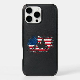 American US Flag Motorcycle Funny Sport Lover iPhone 16 Pro Max Case