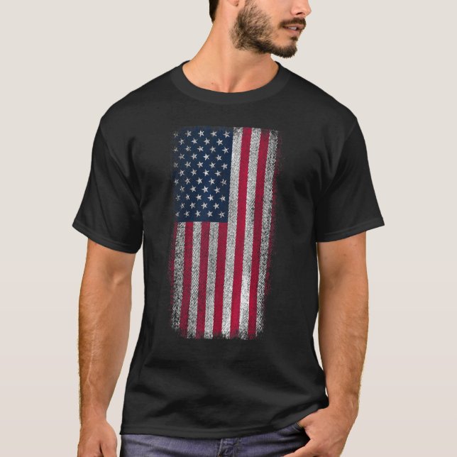 American Us Flag Patriotic Distressed Usa Flag 1 T-Shirt (Front)