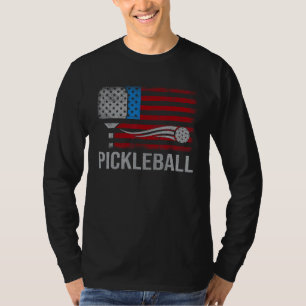 American US Flag Pickleball Player Paddleball 4th  T-Shirt