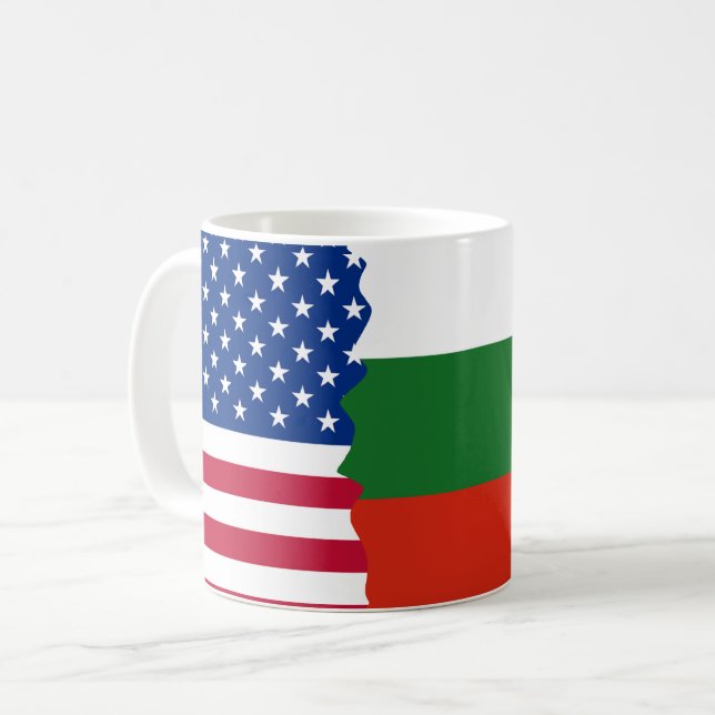 American/USA and Bulgarian Flag Coffee Mug (Front Left)