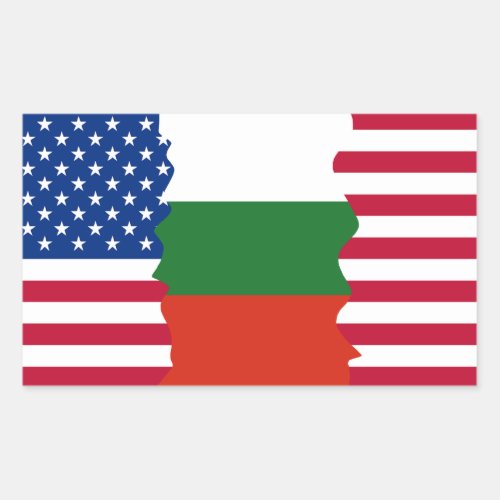 AmericanUSA and Bulgarian Flag Rectangular Sticker