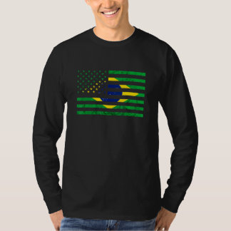 American USA Brazil Flag Brazilian Roots Brasilian T-Shirt