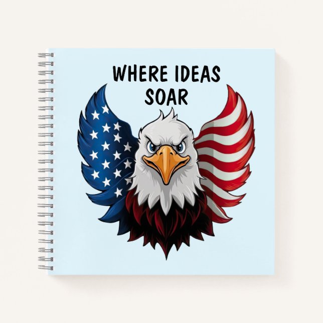 American USA Eagle Flag Notebook (Front)
