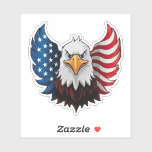 American USA Eagle Flag Sticker