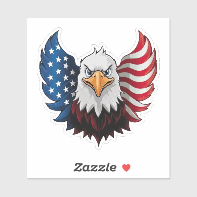 American USA Eagle Flag Sticker (Sheet)