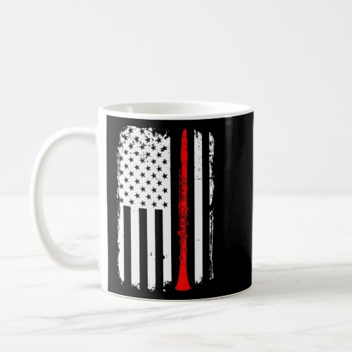 American Usa Flag Clarinet Player Musician Clarine Coffee Mug