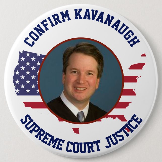 American USA  Flag Confirm Judge Kavanaugh Button (Front)