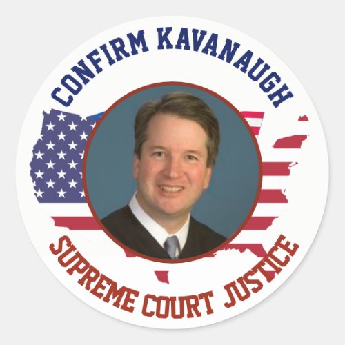 American USA  Flag Confirm Judge Kavanaugh Classic Round Sticker