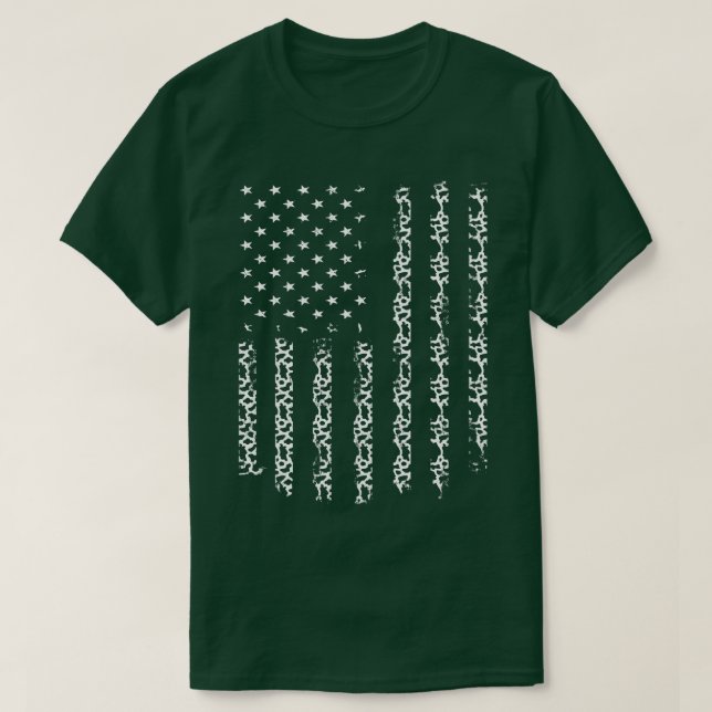 American USA Flag Cow Pattern Animal Print Cow T-Shirt (Design Front)