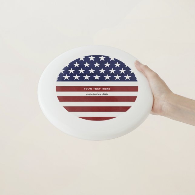 American USA Flag July 4th Patriotic Custom Wham-O Frisbee (In Hand)
