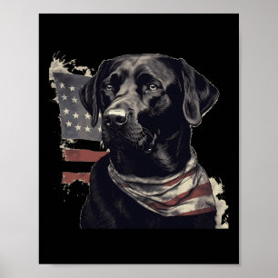American Usa Flag Lab Owner Black Labrador Retriev Poster