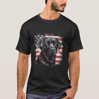 American USA Flag Lab Owner Black Labrador Retriev T-Shirt