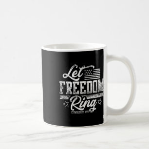American Usa Flag Let Freedom Ring 4th Of July Ret Coffee Mug