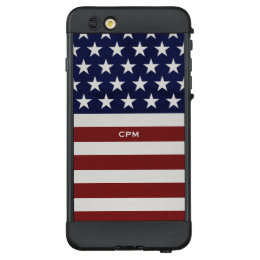 American USA Flag Patriotic Custom Monogram LifeProof NÜÜD iPhone 6 Plus Case
