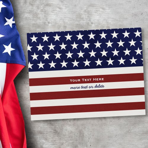 American USA Flag Patriotic July 4th Blank Back Postcard