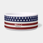 American USA Flag Patriotic July 4th Custom Bowl<br><div class="desc">American Flag Patriotic Red, White and Blue design personalized with your name, text, patriotic saying or just delete the text. Red and white stripes and white stars and navy blue background add a crisp accent to your home decor, accessories and gift giving. Show your USA pride everyday, on the 4th...</div>