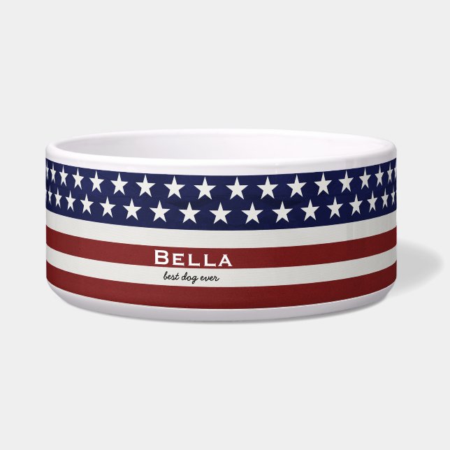 American USA Flag Patriotic July 4th Custom Bowl (Front)