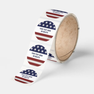American USA Flag Patriotic July 4th Custom Classic Round Sticker
