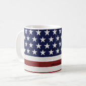 American USA Flag Patriotic July 4th Custom Coffee Mug (Front Left)