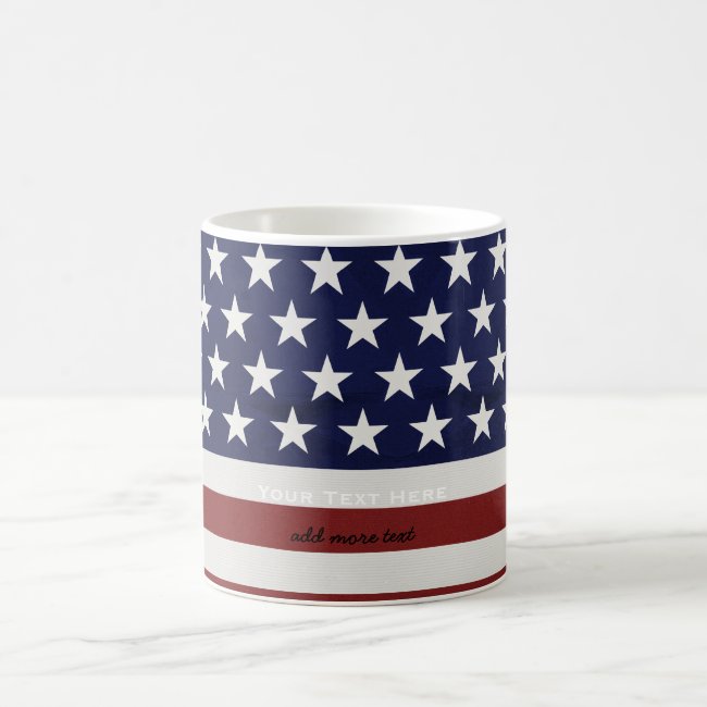 American USA Flag Patriotic July 4th Custom Coffee Mug