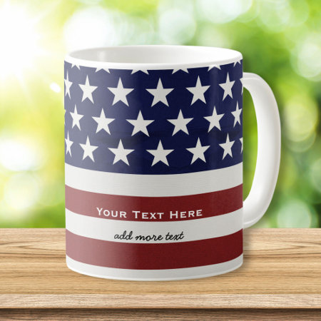 American Usa Flag Patriotic July 4th Custom Coffee Mug
