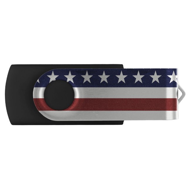 American USA Flag Patriotic July 4th Custom Flash Drive (Front)