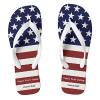 American USA Flag Patriotic July 4th Custom Flip Flops