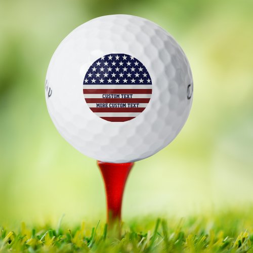 American USA Flag Patriotic July 4th Custom Golf Balls