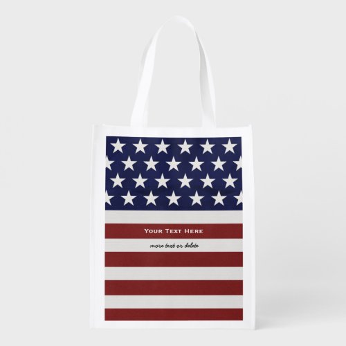 American USA Flag Patriotic July 4th Custom Grocery Bag
