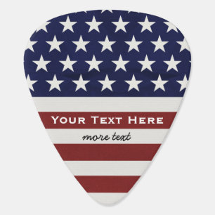 American USA Flag Patriotic July 4th Custom Guitar Pick