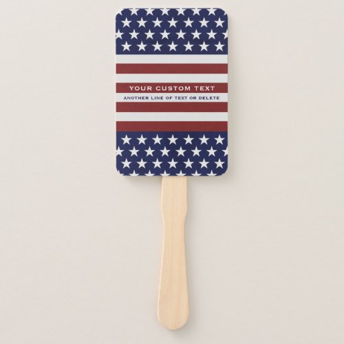 American USA Flag Patriotic July 4th Custom Hand Fan