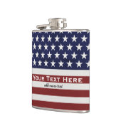 American USA Flag Patriotic July 4th Custom Hip Flask (Left)