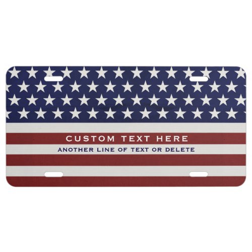 American USA Flag Patriotic July 4th Custom License Plate