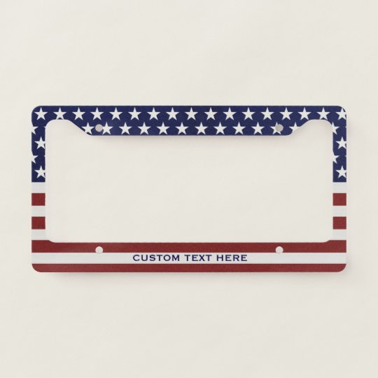 American USA Flag Patriotic July 4th Custom License Plate Frame