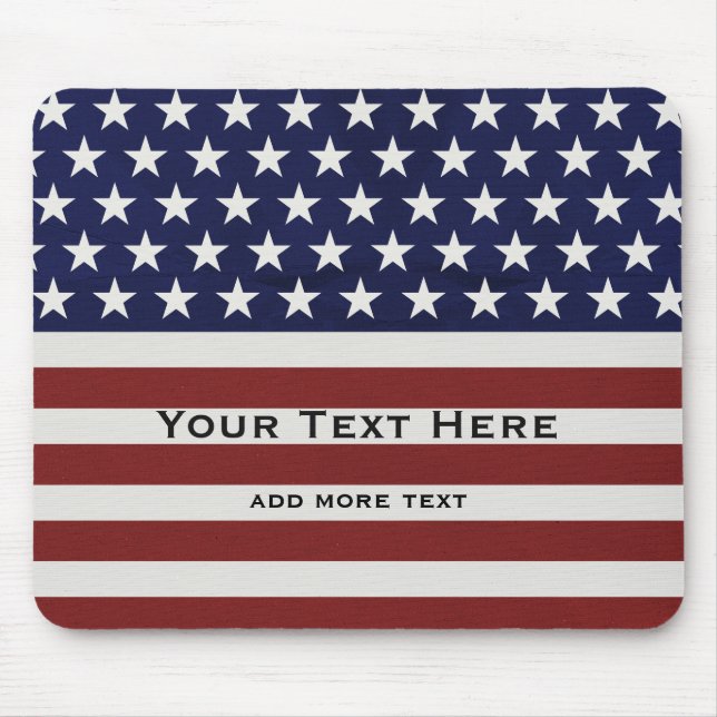American USA Flag Patriotic July 4th Custom Mouse Pad (Front)