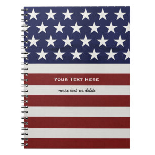 American USA Flag Patriotic July 4th Custom Notebook