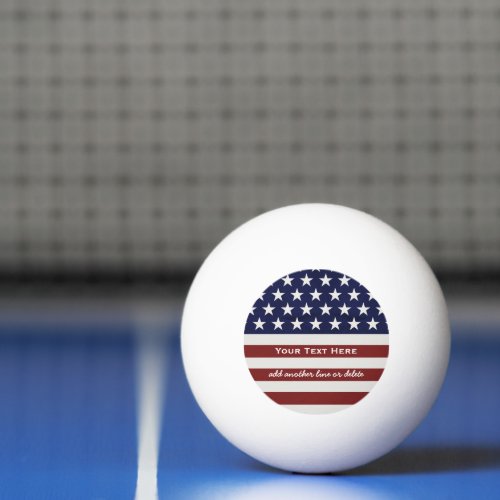 American USA Flag Patriotic July 4th Custom Ping Pong Ball