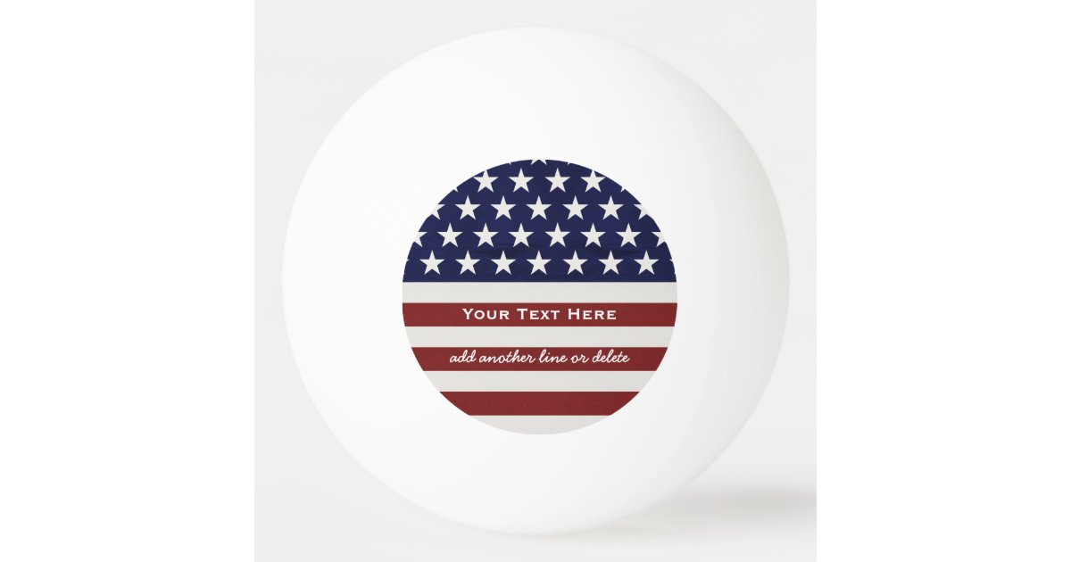 American Usa Flag Patriotic July 4th Custom Ping Pong Ball