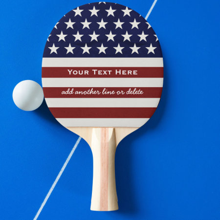 American Usa Flag Patriotic July 4th Custom Ping-pong Paddle