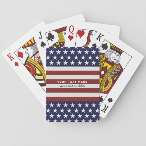 American USA Flag Patriotic July 4th Custom Playing Cards