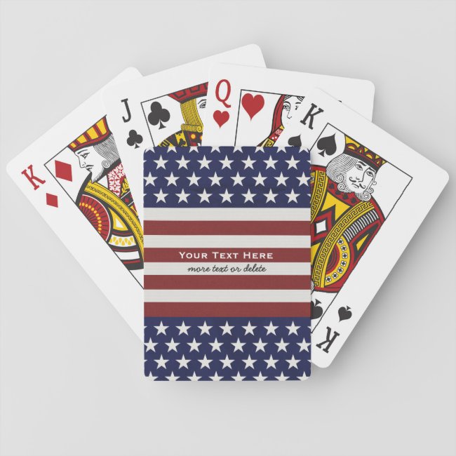 American USA Flag Patriotic July 4th Custom Playing Cards
