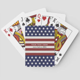 American USA Flag Patriotic July 4th Custom Poker Cards