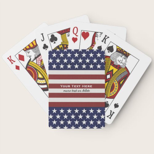 American USA Flag Patriotic July 4th Custom Poker Cards