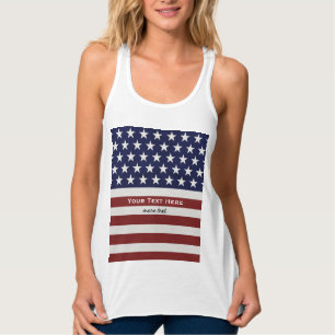 American USA Flag Patriotic July 4th Custom Tank Top