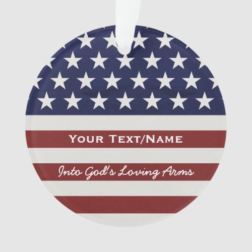 American USA Flag Patriotic July 4th In Memory Ornament