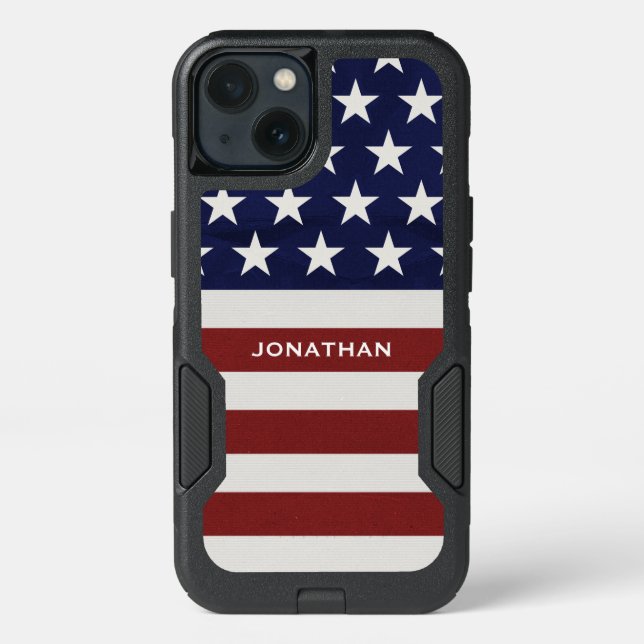 American USA Flag Patriotic July 4th Premium Otterbox iPhone Case (Back)