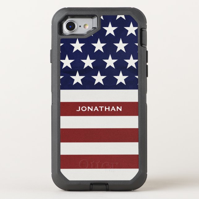 American USA Flag Patriotic July 4th Premium Otterbox iPhone Case (Back)