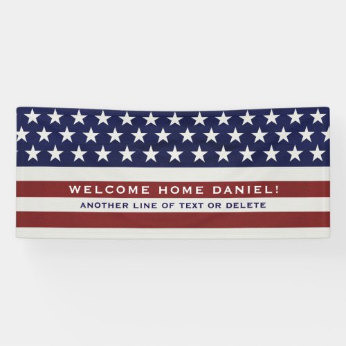 American USA Flag Patriotic July 4th Welcome Home Banner