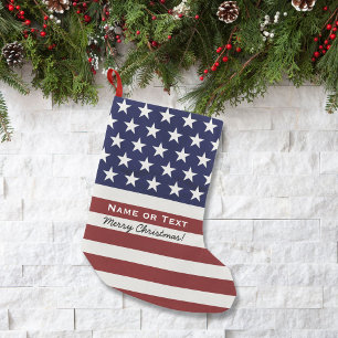 American USA Flag Patriotic Merry Christmas Small Christmas Stocking